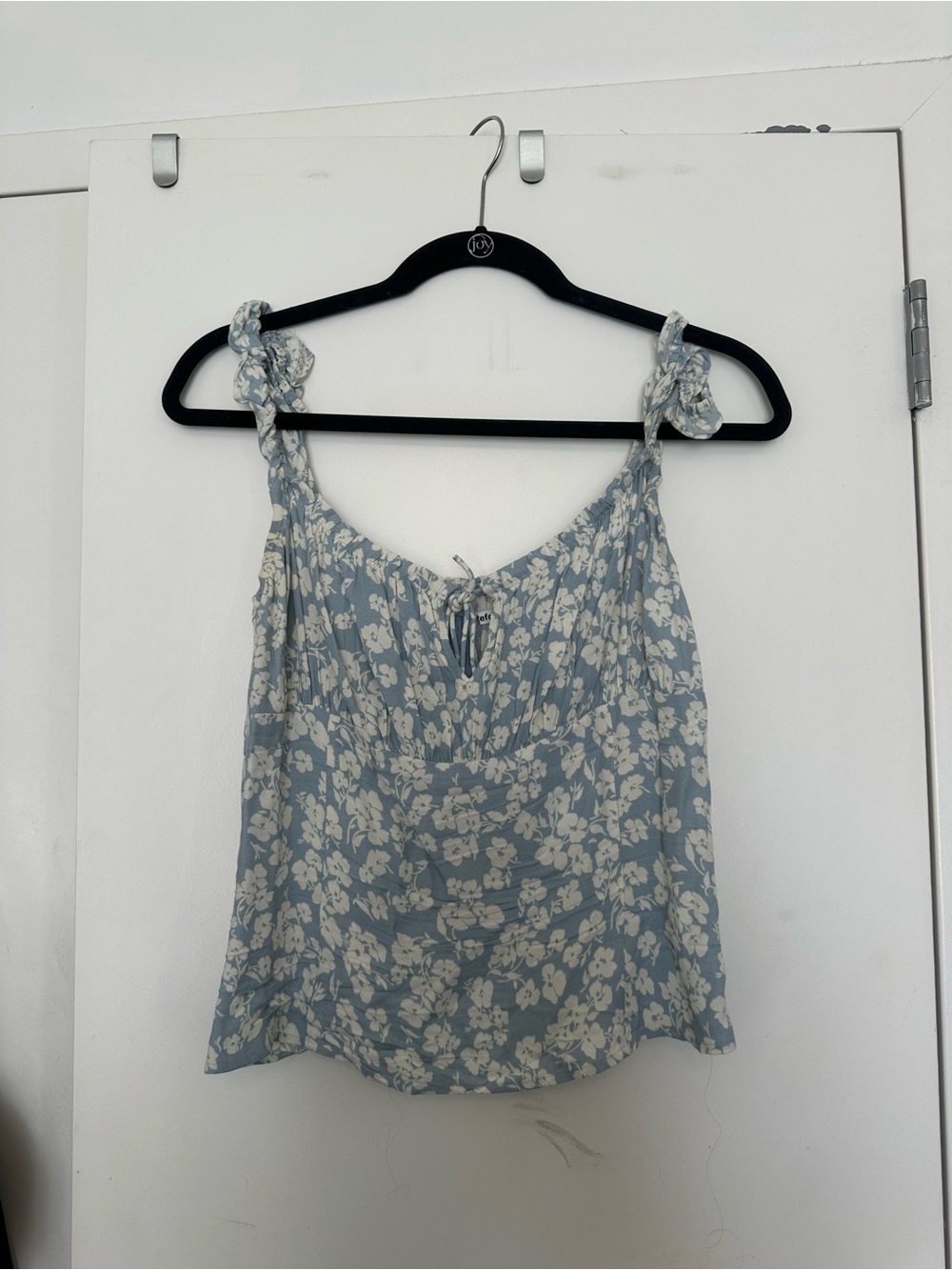 Reformation Light Blue Floral Tank Top